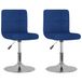 VidaXL Eetkamerstoelen 2 stuks Draaibaar Stof Blauw