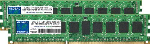 GLOBAL MEMORY 2GB (2 x 1GB) DDR3 1066MHz PC3-8500 ECC RDIMM RAM Kit