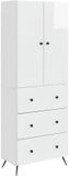 vidaXL Kast Set 2 st 66 x 34,5 x 90 cm Bewerkt hout Hoogglans Wit