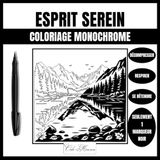 Esprit Serein: Livre de Coloriage Monochrome pour Adultes et Seniors