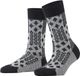 Burlington Mosaic gedessineerd wol sokken dames zwart - maat 36-41