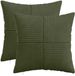 vidaXL - Kussensloop - 2 - pcs - ALMELO - Groen - 35 - x - 35 - cm - corduroy