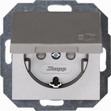 Kopp Athenis wandcontactdoos met randaarde, 250 V, met deksel, staal, 940147089