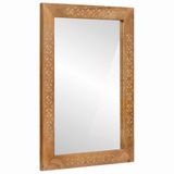 VidaXL Wandspiegel 70 x 50 cm Bewerkt Hout en Glas Rechthoekig