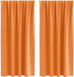 vidaXL Blackout Gordijnen met Ringen 2 stuks Oranje 175 x 140 cm