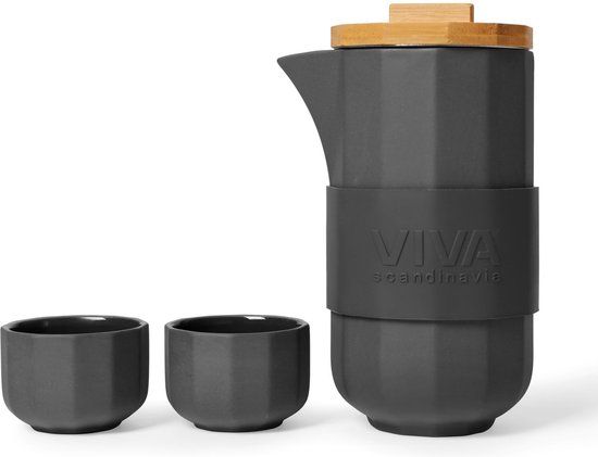 Viva Alexander Tea Set - Black Porcelain - 5 Pieces