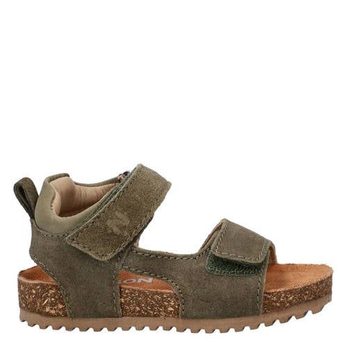 Nelson Kids suède sandalen kaki