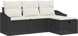 vidaXL Bank loungeset Noir/ Crème Blanc Polyrattan 2 zitplekken