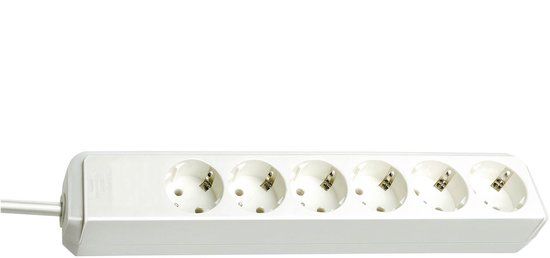 Brennenstuhl Eco-Line 6-voudig stekkerdoos - wit - 1.5m