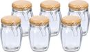 Zeller Pots de stockage/pots de conservation - 6x - 820 ml - verre - avec fermeture à levier - D11 x H16 cm