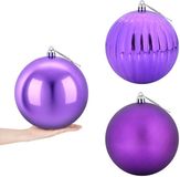 vidaXL - Kerstballenset - XXL - 3 st - Lila - Ø 25 cm - Kunststof
