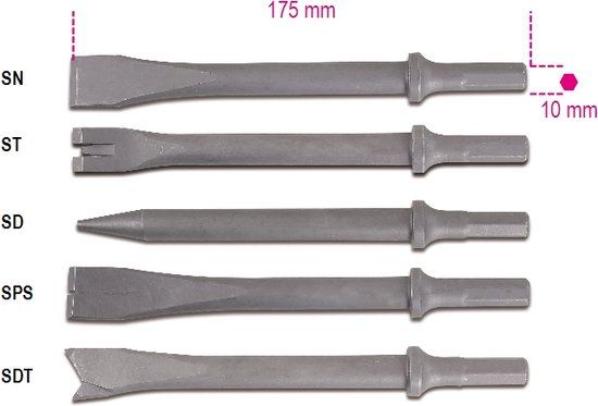 Beta 1940 E10/SPS-chisels for air hammers 1940E10/SPS
