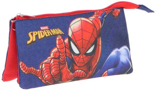 Spider-Man Etui - Pennenetui voor Kind - Rechthoekig - Blauw - Pennenzak