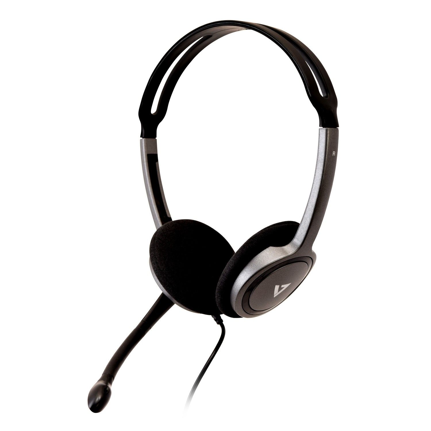 V7 HA212-2EP Headset - Bedraad - Hoofdband - Oproepen/muziek - Zwart/Zilver