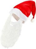 Finidi Kerstmuts met baard Unisex Rood