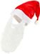 Finidi Kerstmuts met baard Unisex Rood