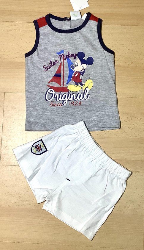 Disney Mickey Mouse Baby Set - Size 68 - Grey/White - Print