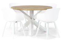 Lifestyle Garden Furniture Lifestyle Salina/Wellington 120 cm rond dining tuinset 5-delig