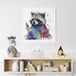 Raton Laveur Coloré Poster / Affiche Carrée Enfants - 80x80 cm