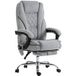 Fauteuil de bureau massant chauffant, hauteur réglable, dossier inclinable, télécommande, repose-pieds escamotable, gris.