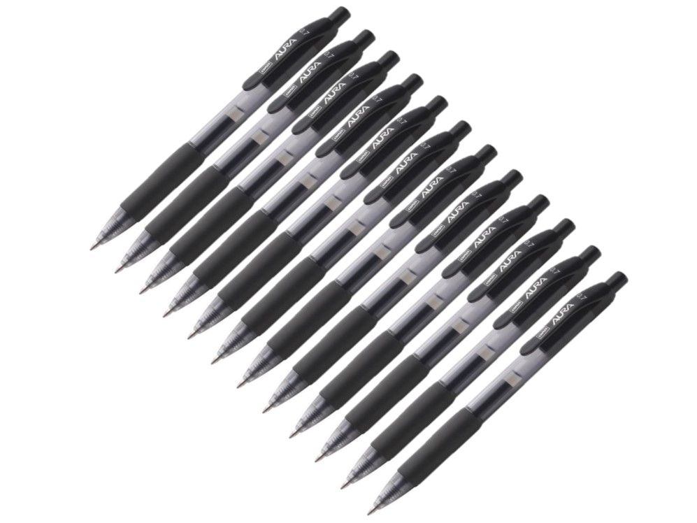 Staples Aura gelpen - Zwart - Medium punt (0.7 mm)
