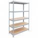 Relaxdays zwaarlaststelling, HxBxD: 200 x 100 x 60 cm, 875 kg, grijs/bruin
