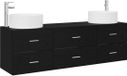 vidaXL Meuble de salle de bain 3 pièces Noir 161,5 x 44,5 x 80 cm Bois traité