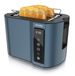 Arendo compacte broodrooster, 800 W, 2 boterhammen, touchscreen, resterende tijdsaanduiding, 7 bruiningsgraden, geheugenfunctie, roestvrij staal, blauw