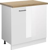Vicco R-Line Hoekkast – 86 cm, WB Eik Wit Hoogglans