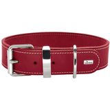 Hunter Halsband Aalborg Special Rood - Leer - Hondenhalsband - 35 cm