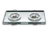 Spot encastrable, 2x GU10, cadre encastrable en verre, lampe encastrable 150x75mm (taille d'encastrement), incluant douille GU10 pour lampes LED, argenté, rectangulaire