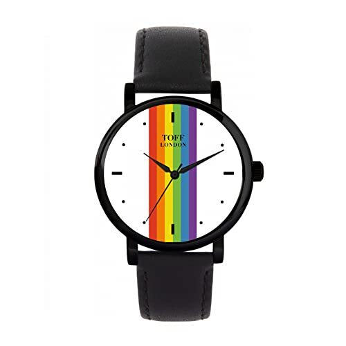 Toff London Pride Lineaire witte wapenstokken Horloge