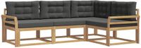 vidaXL Hoek loungeset 4 zitplaatsen Polyester Wit en antracietkleurig