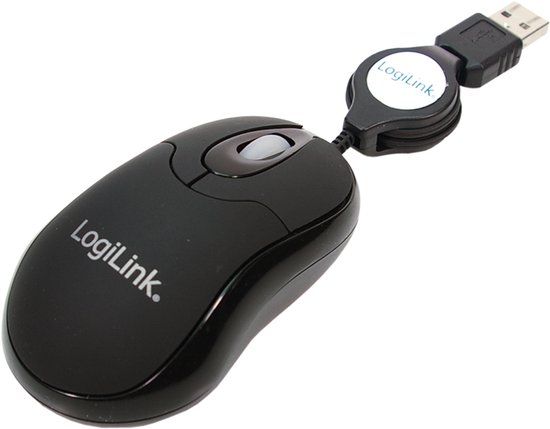 LogiLink ID0016 Muis USB Optisch Zwart 3 Toetsen 800 dpi Kabelinvoer