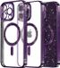 Techsuit Hoesje geschikt voor Apple iPhone 16 Pro Max - Luxury Glitter Back Cover - Geschikt voor MagSafe - Donkerpaars
