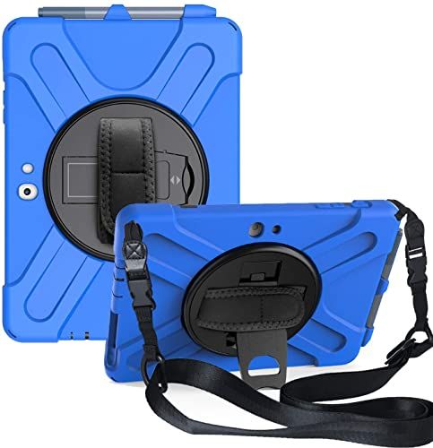 YHFZR Panda YHFZR Hoes voor Surface Go 3, 360 Roterende Robuuste Drielaags Pantser Schokbestendige Robuuste Beschermhoes voor Surface Go 3 10.5 Inch met Standaard, Blauw