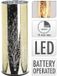 Home & Styling Sfeerlicht glas met LED verlichting - goud - met vlamverlichting - 20cm