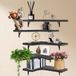 Goodivery ® Set fonctionnelle de 5 étagères d'angle murales flottantes décoratives en bois - Noir