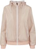 Build Your Brand Windrunner Dames Hoodie met Rits Light Pink/White Maat M