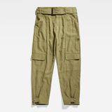 G-Star High Paperbag Pant wmn Dames Joggingbroeken Katoen 88% W25 Smoke Olive