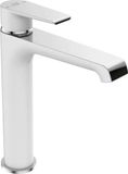 Laveo BADLAND Wastafelmengkraan, hoog model LARGO, wit-zilver, met click-clack bediening