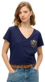 Superdry - Suika metallic relaxt T-shirt met V-hals - Dames - T-shirts