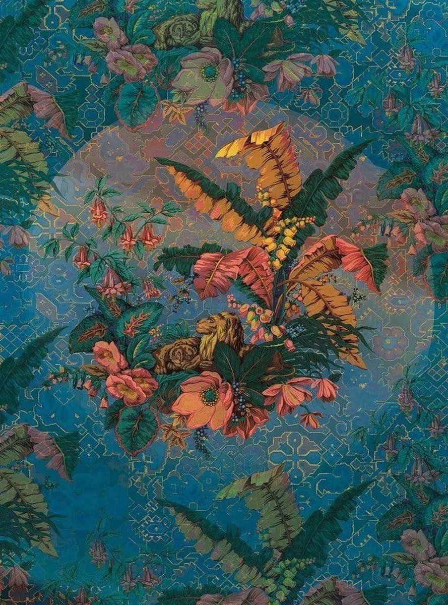 KOMAR Orient Bleu Vlies Fotobehang 200x270cm 4-banen
