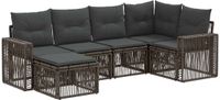 vidaXL Tuinbank Set 6-pers. Polywood Grijs/Donkergrijs