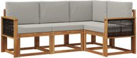 vidaXL Buiten bankenset 4 st Naturel en lichtgrijs Polyester