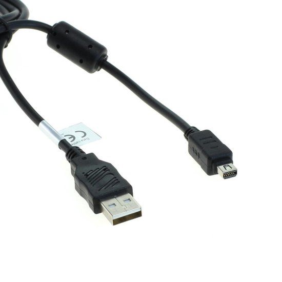 OTB USB Kabel - compatibel met Olympus CB-USB6 - 1.5 m - Zwart