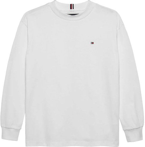 Tommy Hilfiger Essential T-shirt Met Lange Mouwen Wit Jongens Katoen Ronde hals Effen - maat 176