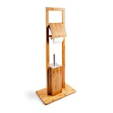Relaxdays toiletaccessoires set, bamboe, HBD: ca. 82 x 36 x 21 cm, met wc-borstel en toiletborstelhouder, natuur