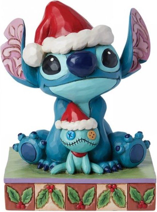 Disney Traditions Kerstman Stitch met Scrump Beeldje - 14 cm - Multi