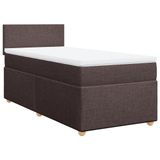 vidaXL Boxspringbed met matras, donkerbruin, 120x190 cm, gestoffeerd